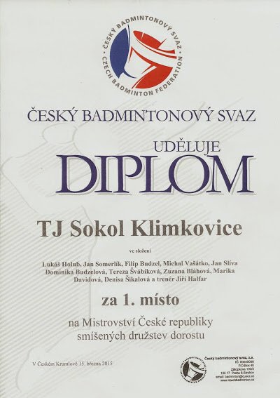 Mistrovství České republiky juniorských družstev v badmintonu
